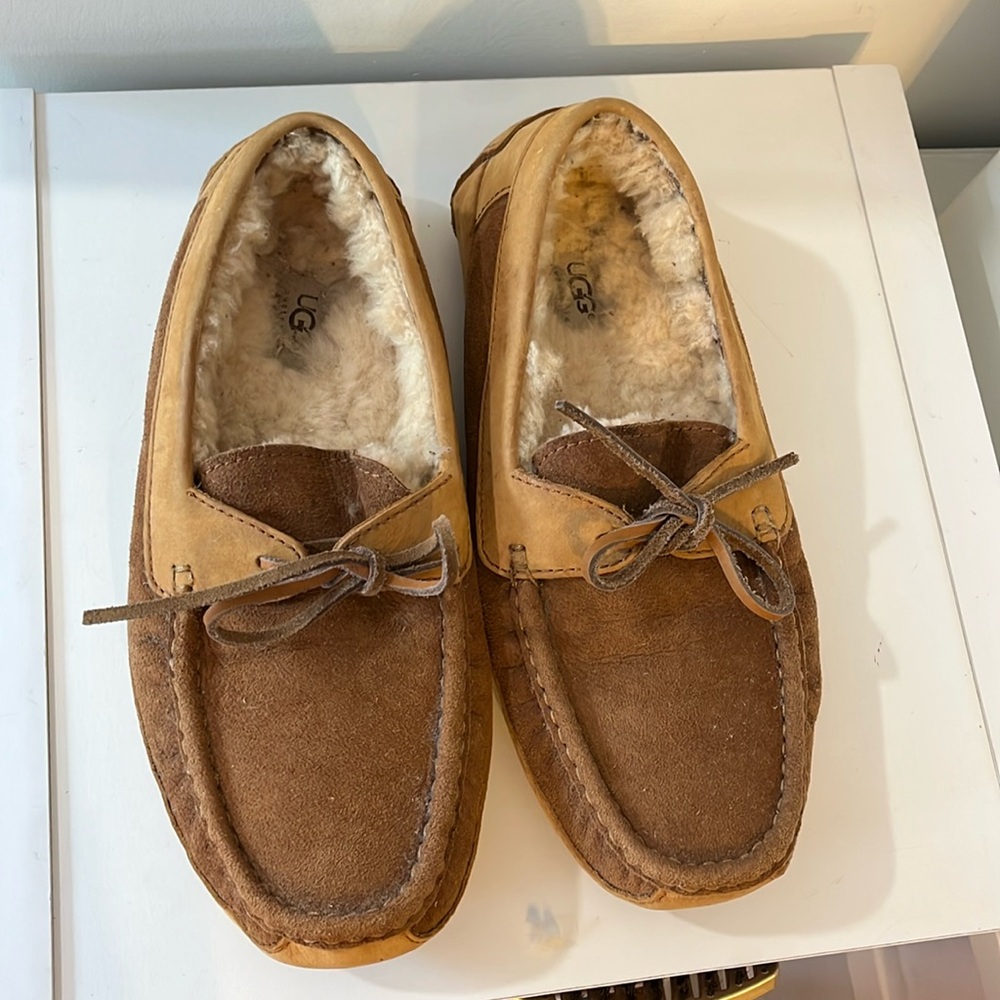 UGG MEN’S BYRON SUEDE WOOL SLIP ON MOC LOAFER SLIPPER SIZE 10